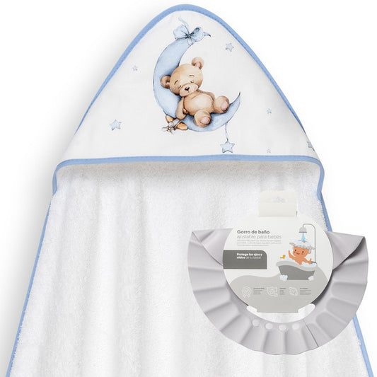 Capa de Baño oso/luna + Gorro de Baño
