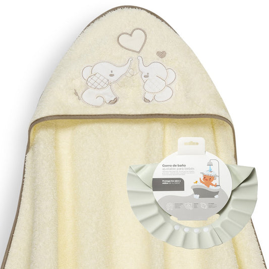 Capa de Baño elefantes + Gorro de Baño