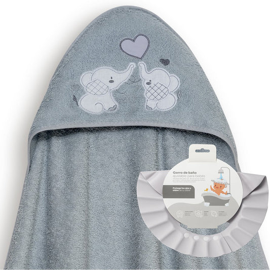 Capa de Baño elefantes + Gorro de Baño