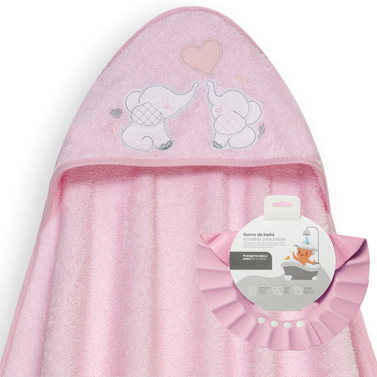 Capa de Baño elefantes + Gorro de Baño
