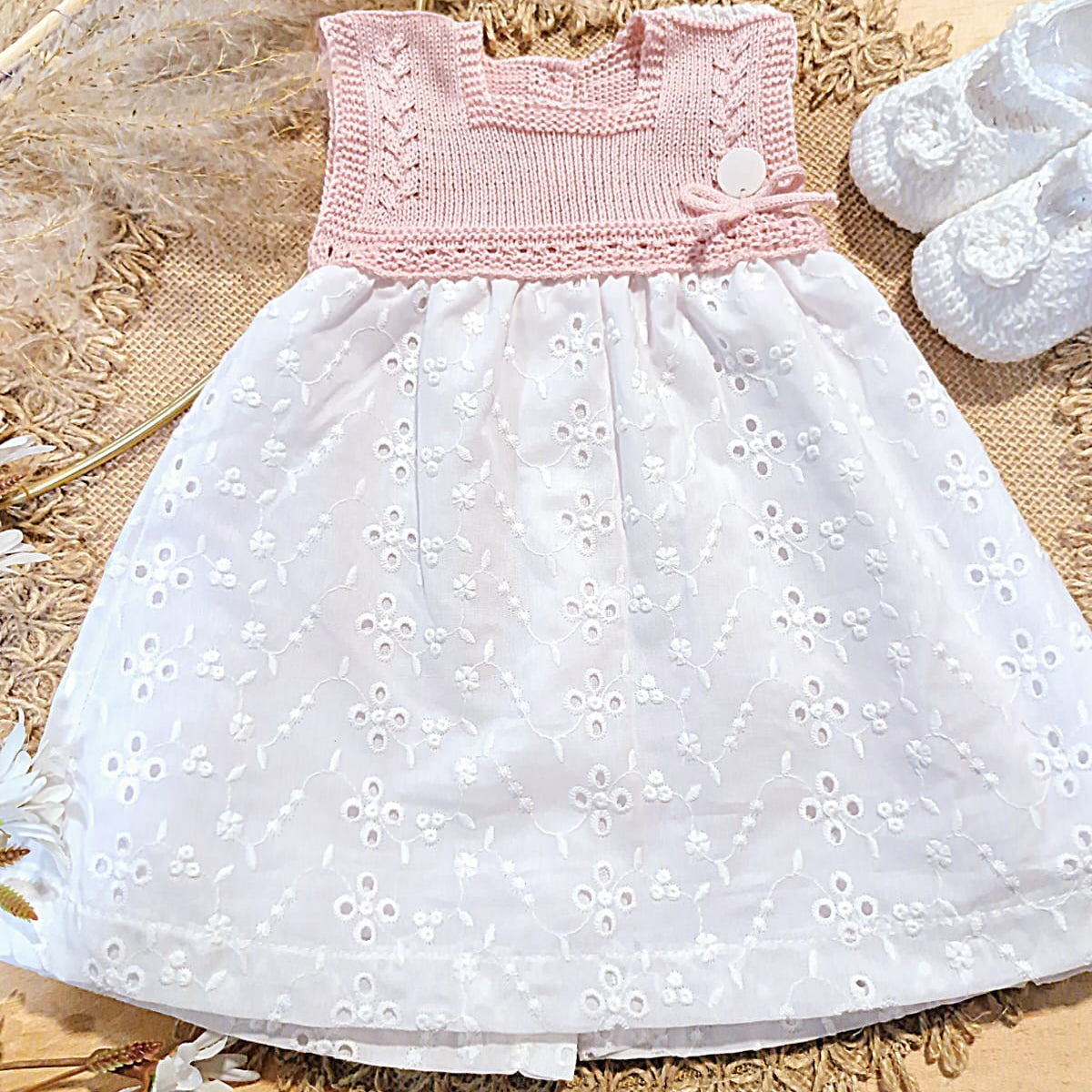 Vestidito de punto/tela (0 a 18 meses)