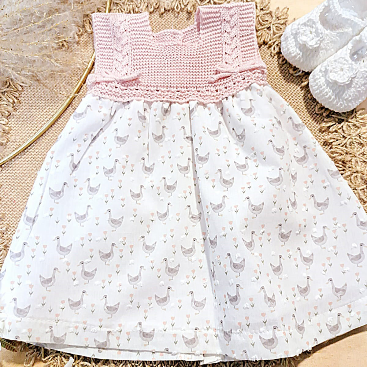 Vestidito de punto/tela (0 a 18 meses)