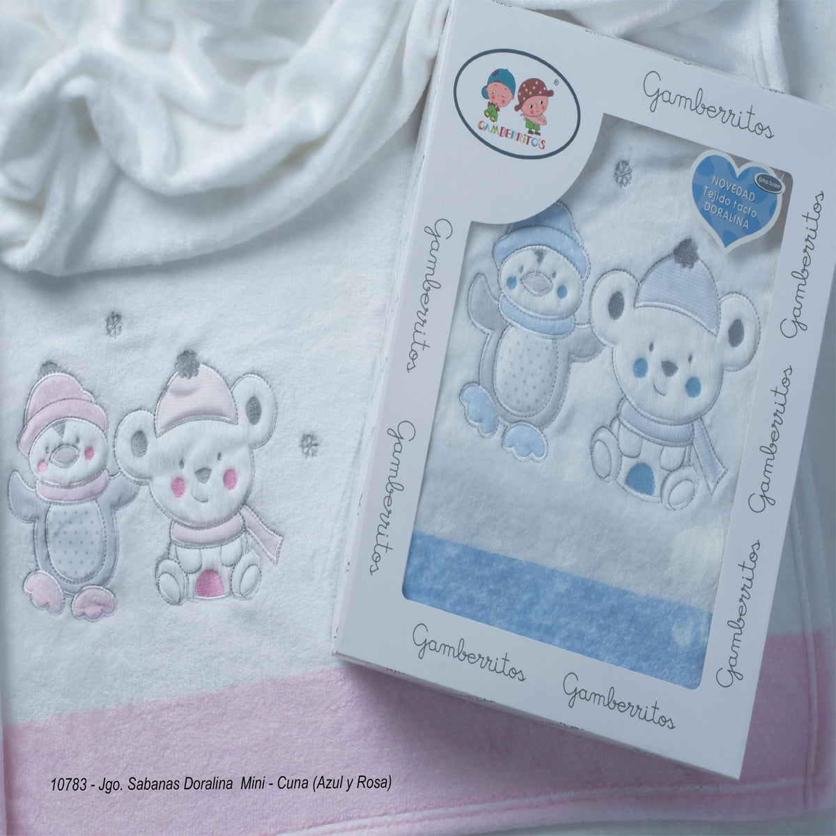 Sabanas Minicuna Oso Y Pingüino coralina