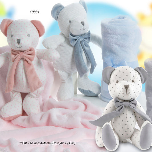 Pack regalo; manta + muñeco de osito