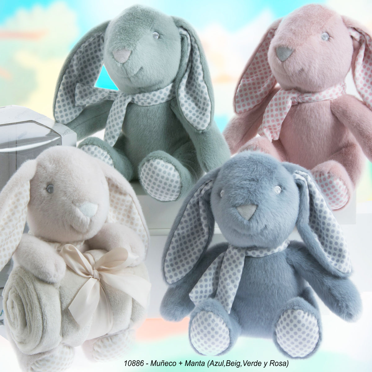 Pack manta + muñeco conejito, color a elegir