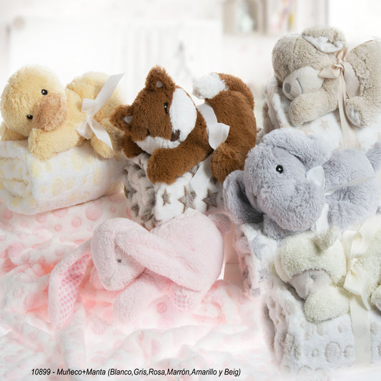 Pack manta + muñeco de animales
