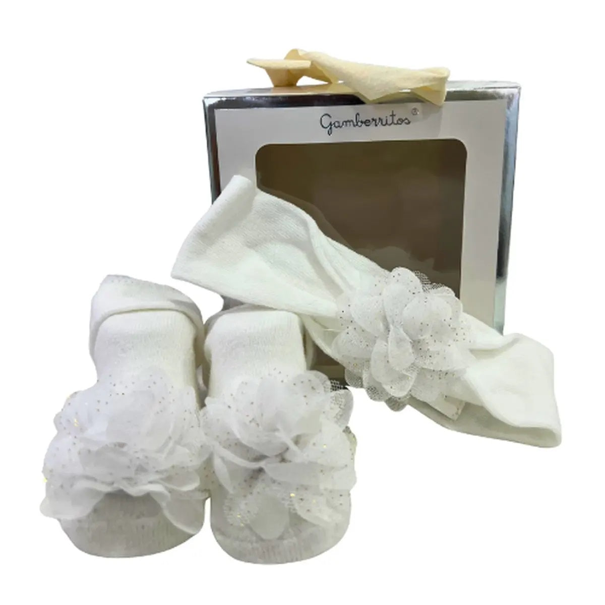 Set regalo calcetines + diadema blanco