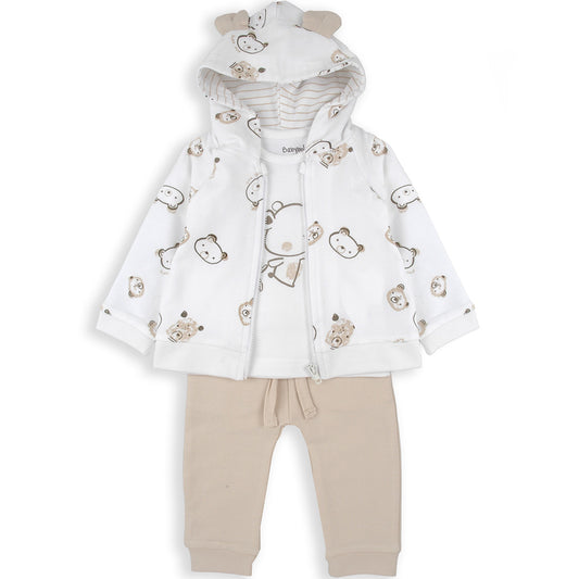 Conjunto beige ositos 3 piezas (3 a 12 meses)