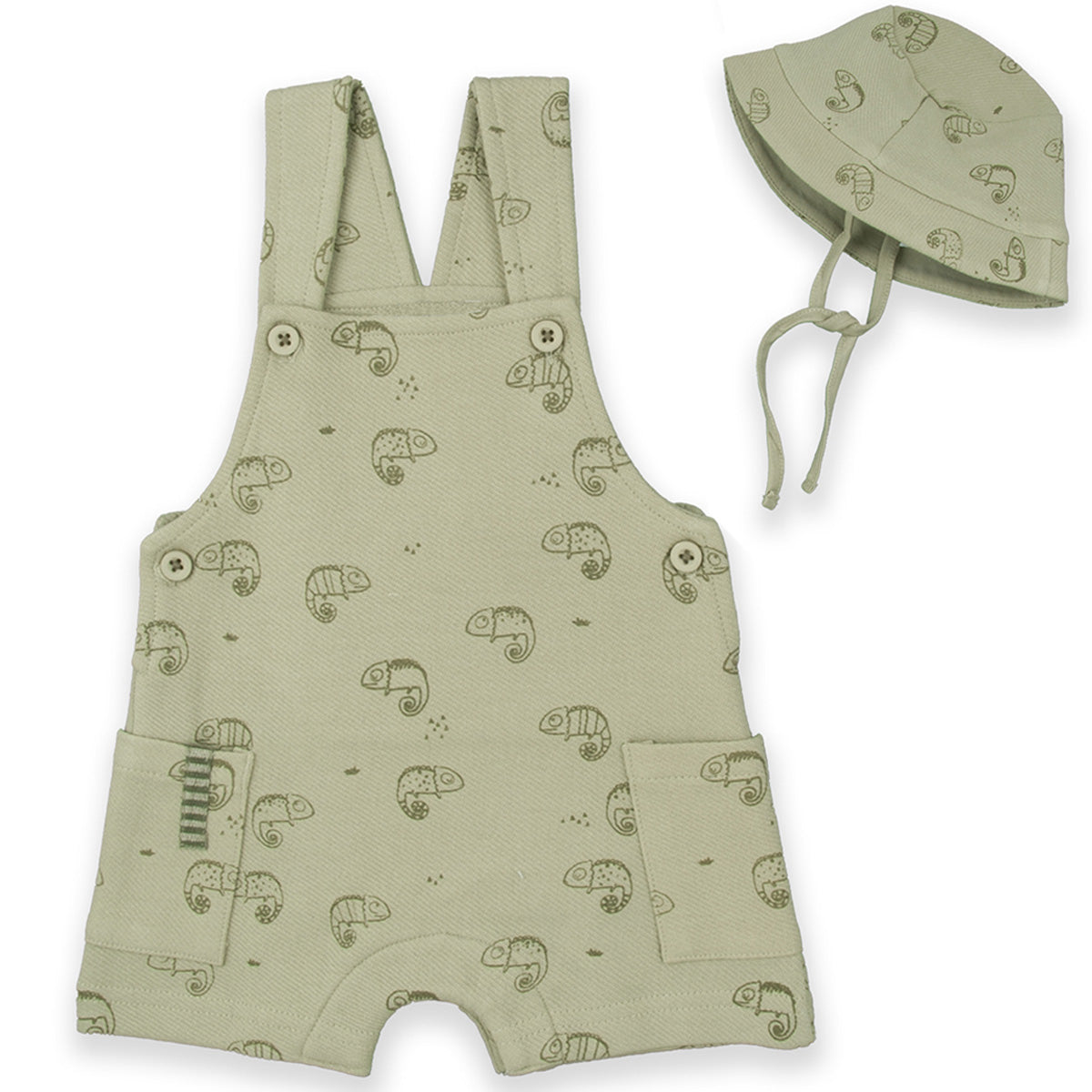 Conjunto peto caqui + gorrito (3 a 24 meses)