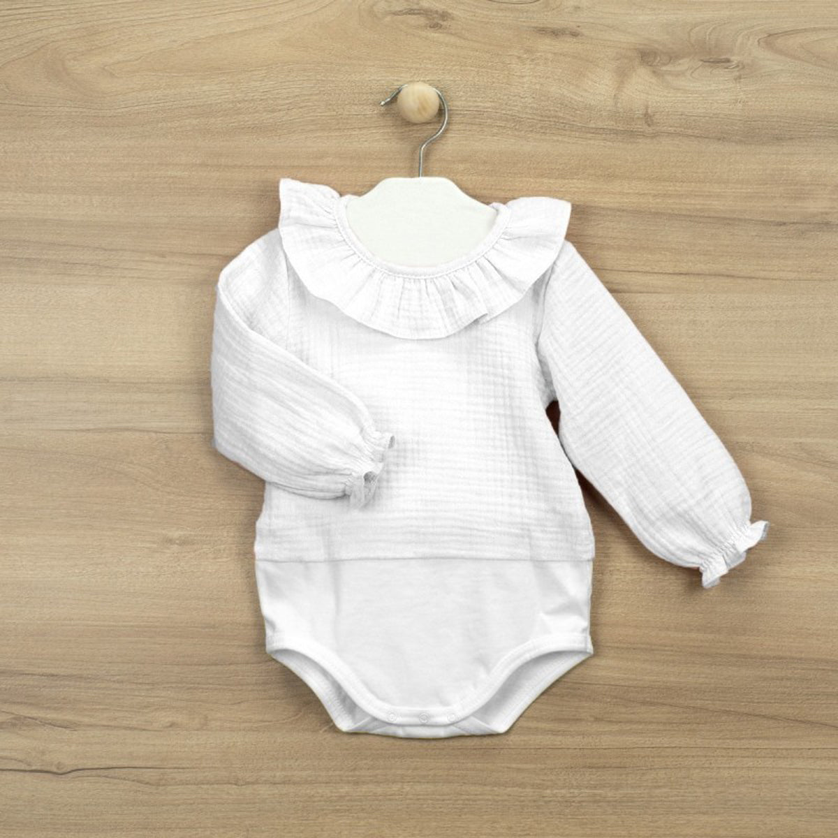 Body bambula blanco (0 a 36 meses)