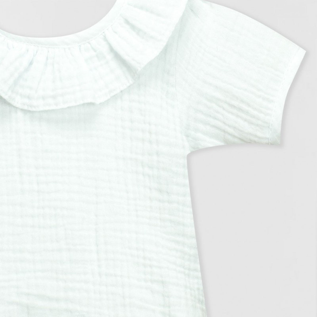 Body bambula blanco manga corta  (0 a 36 meses)