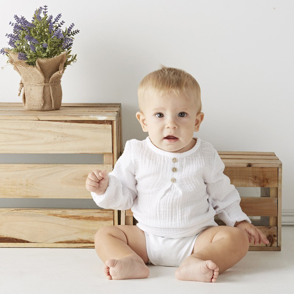 Body bambula blanco tapeta (0 a 36 meses)