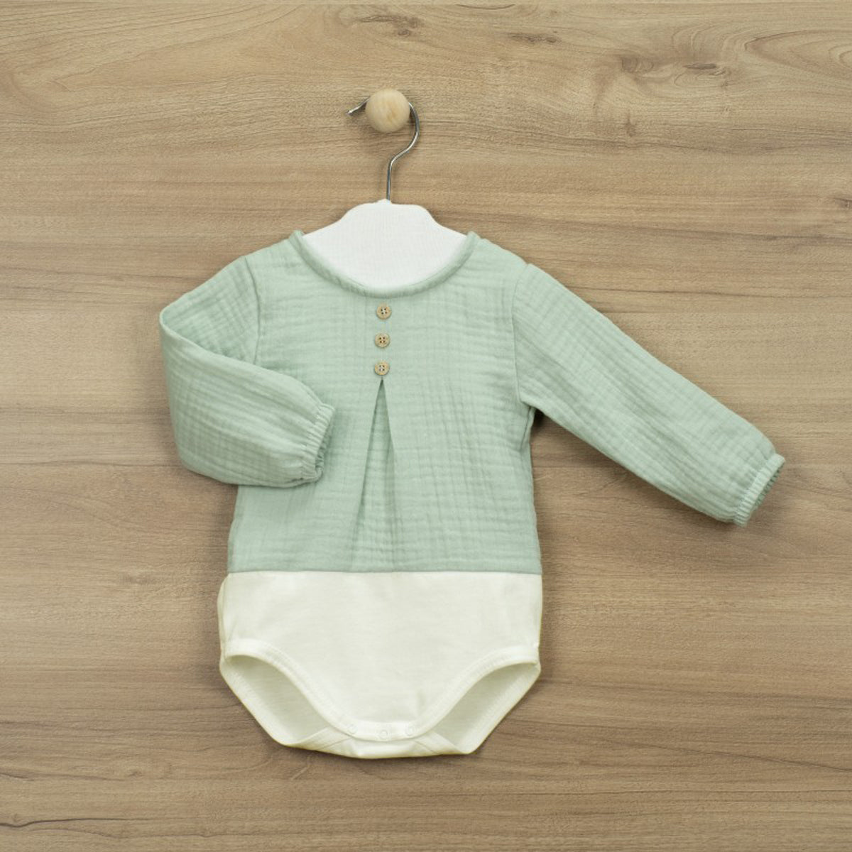 Body bambula verde tapeta (0 a 36 meses)
