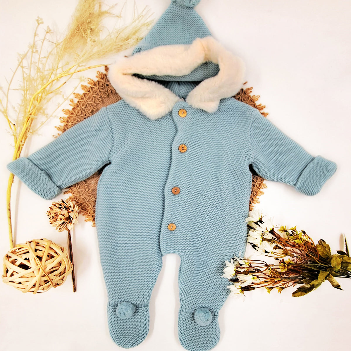 Buzo de punto verde (1 a 12 meses)