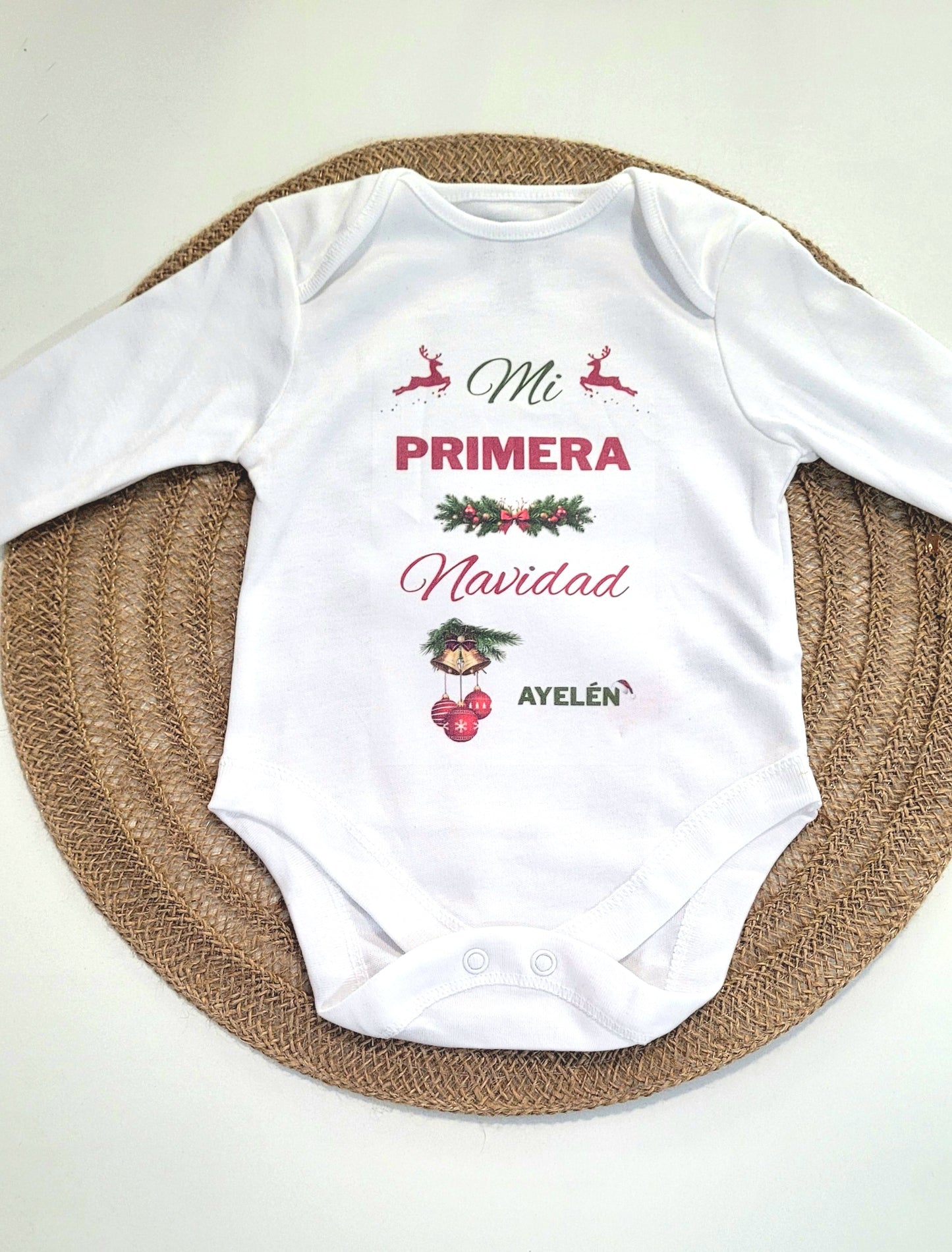 Body personalizado "Mi Primera Navidad" (0 a 12 meses)