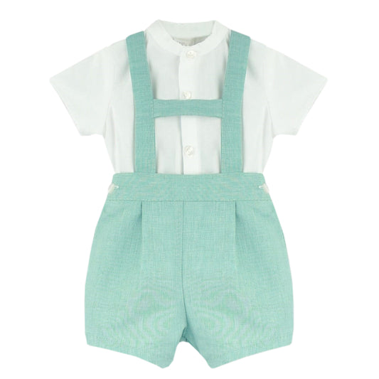 Conjunto pinocho lino verde (6 a 36 meses)