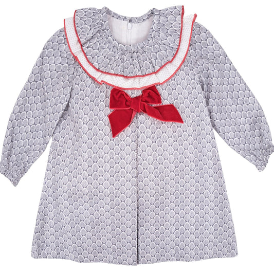 Vestido Infantil Niña Hojas Gris (3 a 12 años)