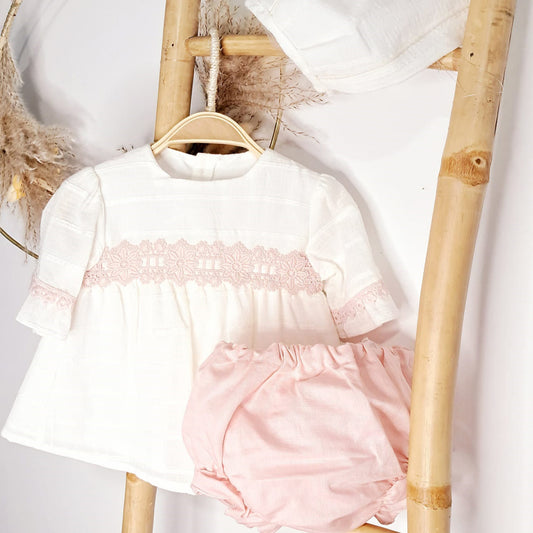 Jesusito 3 piezas crudo/rosa (1 a 36 meses)