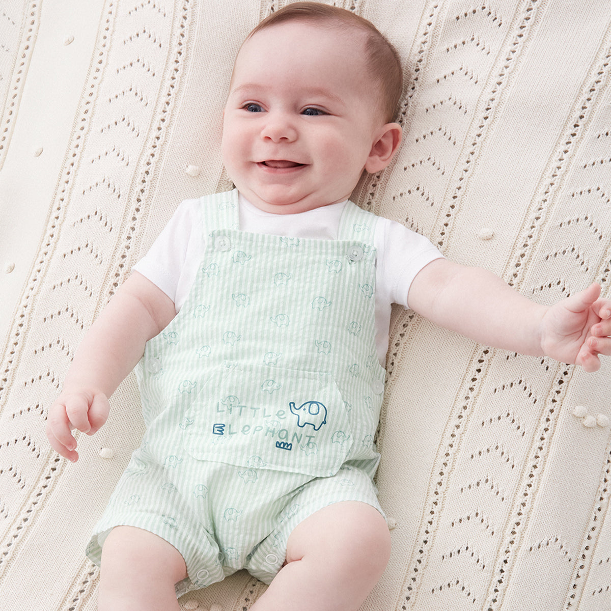 Conjunto peto blanco/verde (1 a 18 meses)