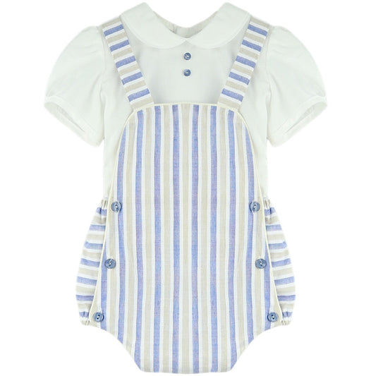 Conjunto ranita azul/beige (1 a 18 meses)