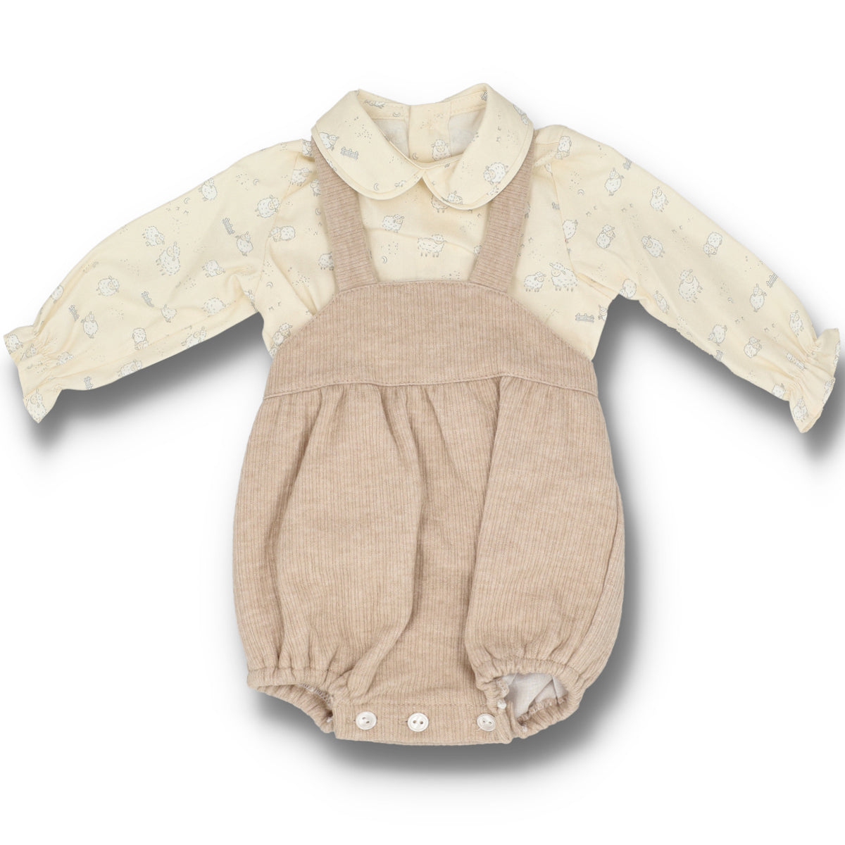 Conjunto peto beige (1 a 18 meses)