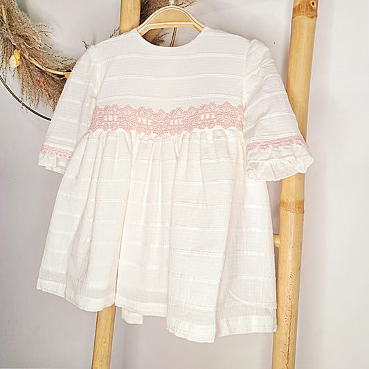 Vestido beige ceremonia (12 a 36 meses)