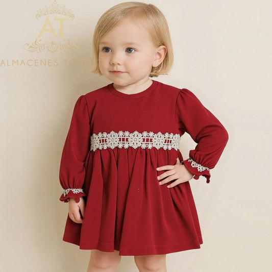 vestido granate (6 a 36 meses)