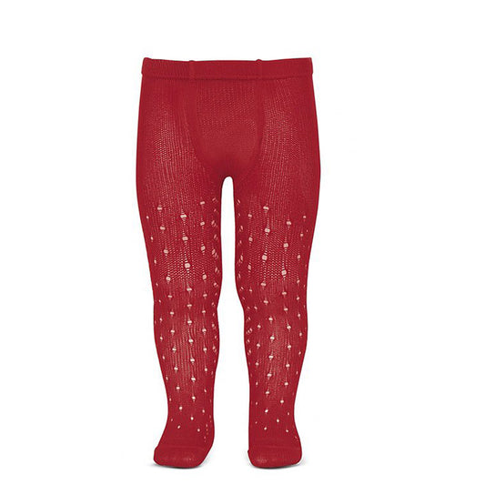 Leotardo calado rojo (000 a 3 años)