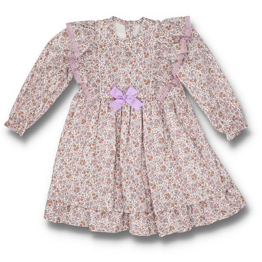 Vestido infantil malva (3 a 8 años)