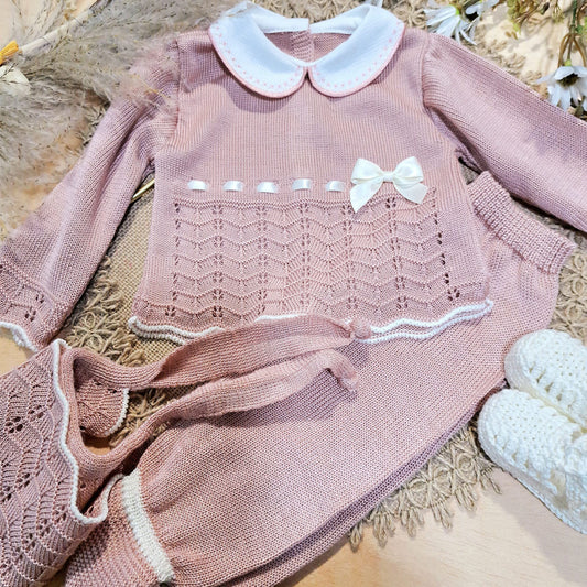 Conjunto de 3 piezas maquillaje en perlé (0 a 6 meses)