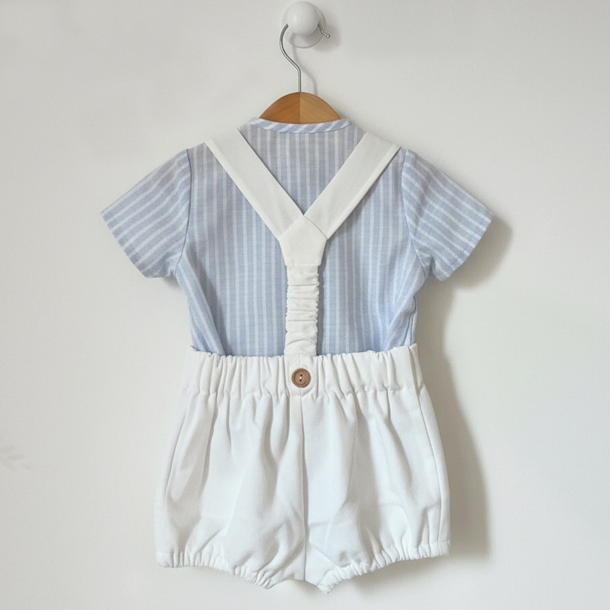 Conjunto 2 piezas azul/crudo (6 a 36 meses)