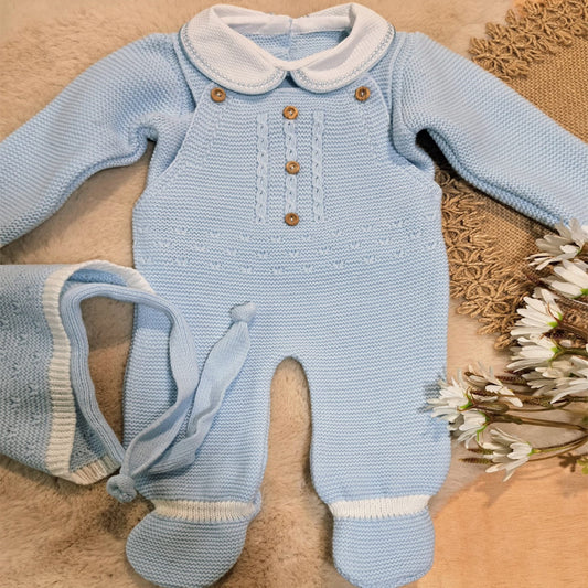 Conjunto 3 piezas celeste (0 a 6 meses)
