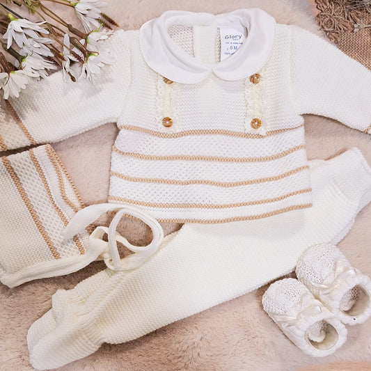 Conjunto 3 piezas crudo (0 a 6 meses)