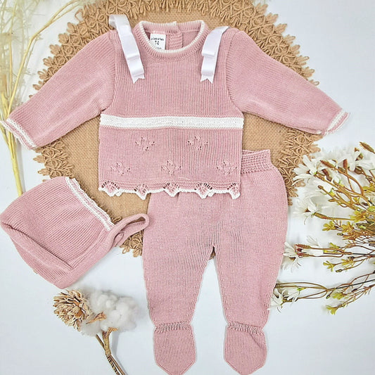 Conjunto de 3 piezas perlé maquillaje (0 a 3 meses)