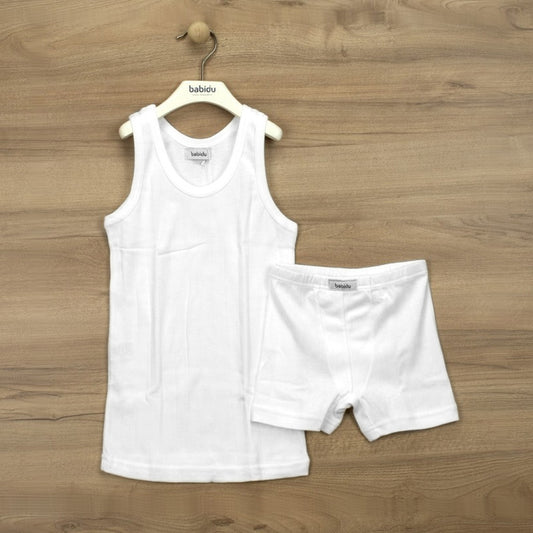 Muda comunión boxer blanco (8 a 14 años)