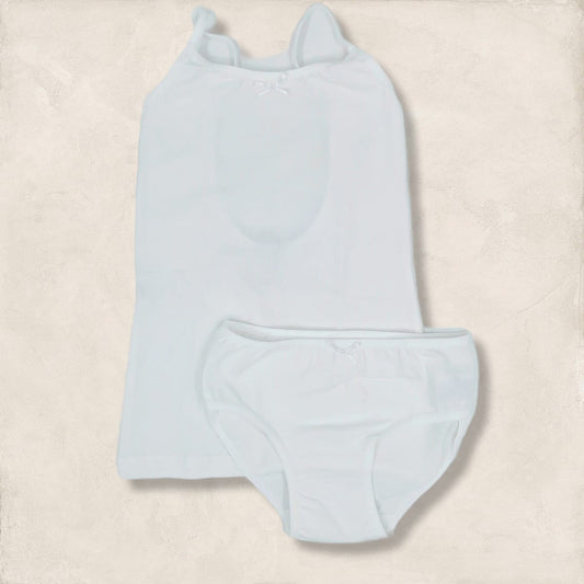 Muda comunión espalda baja blanca (6 a 16 años)