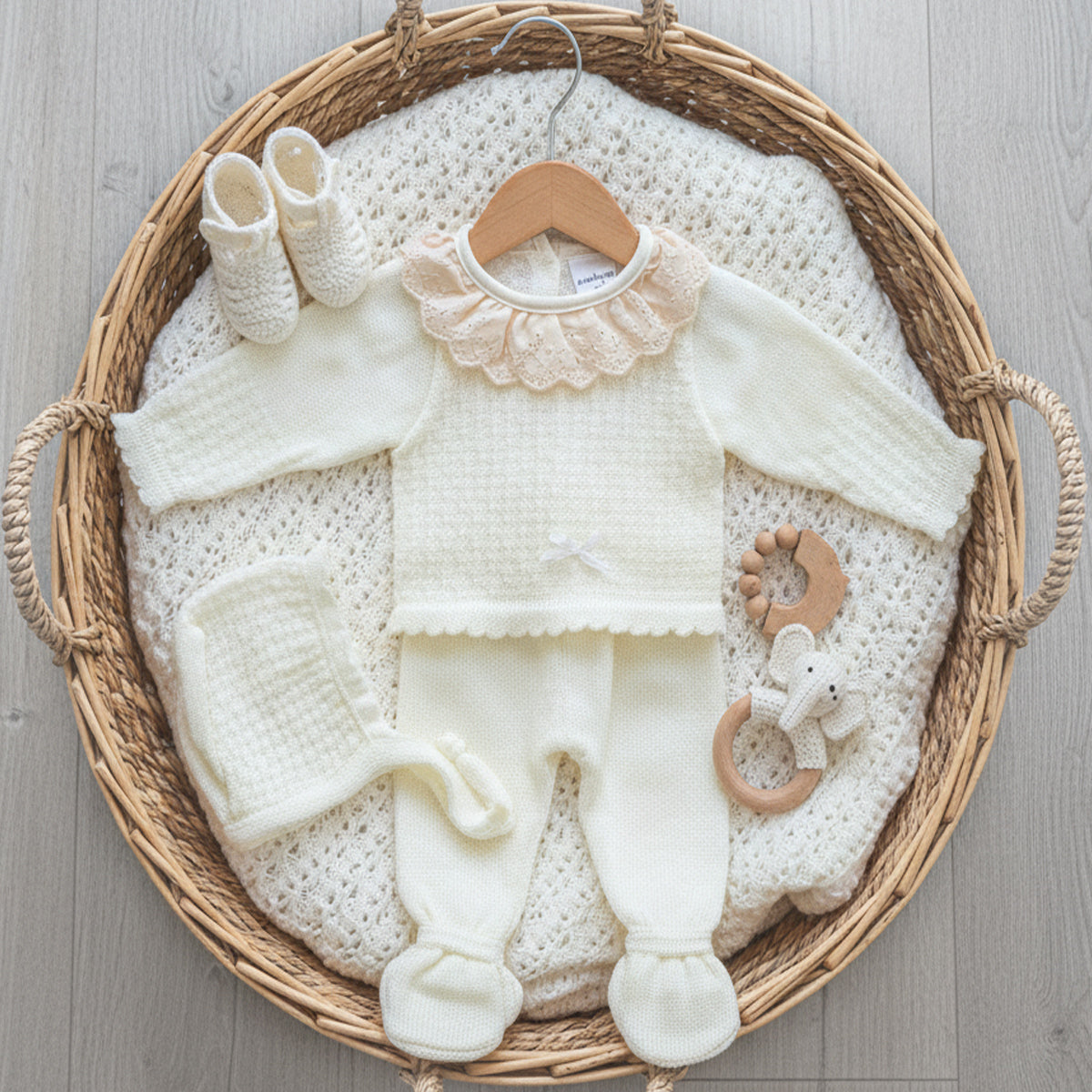 Conjunto crudo 3 piezas (0 a 3 meses)
