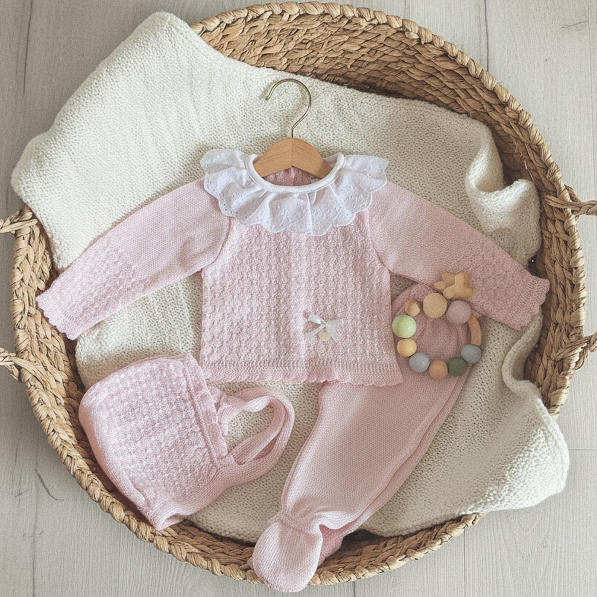 Conjunto rosa 3 piezas (0 a 3 meses)