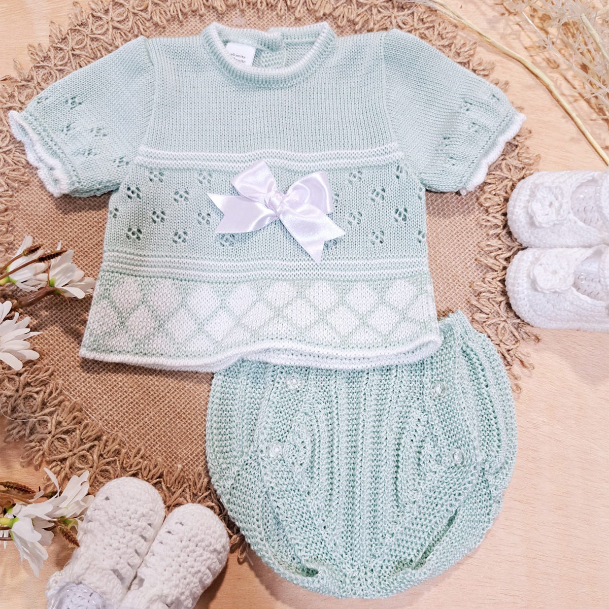Conjunto perle verde (0 a 3 meses)
