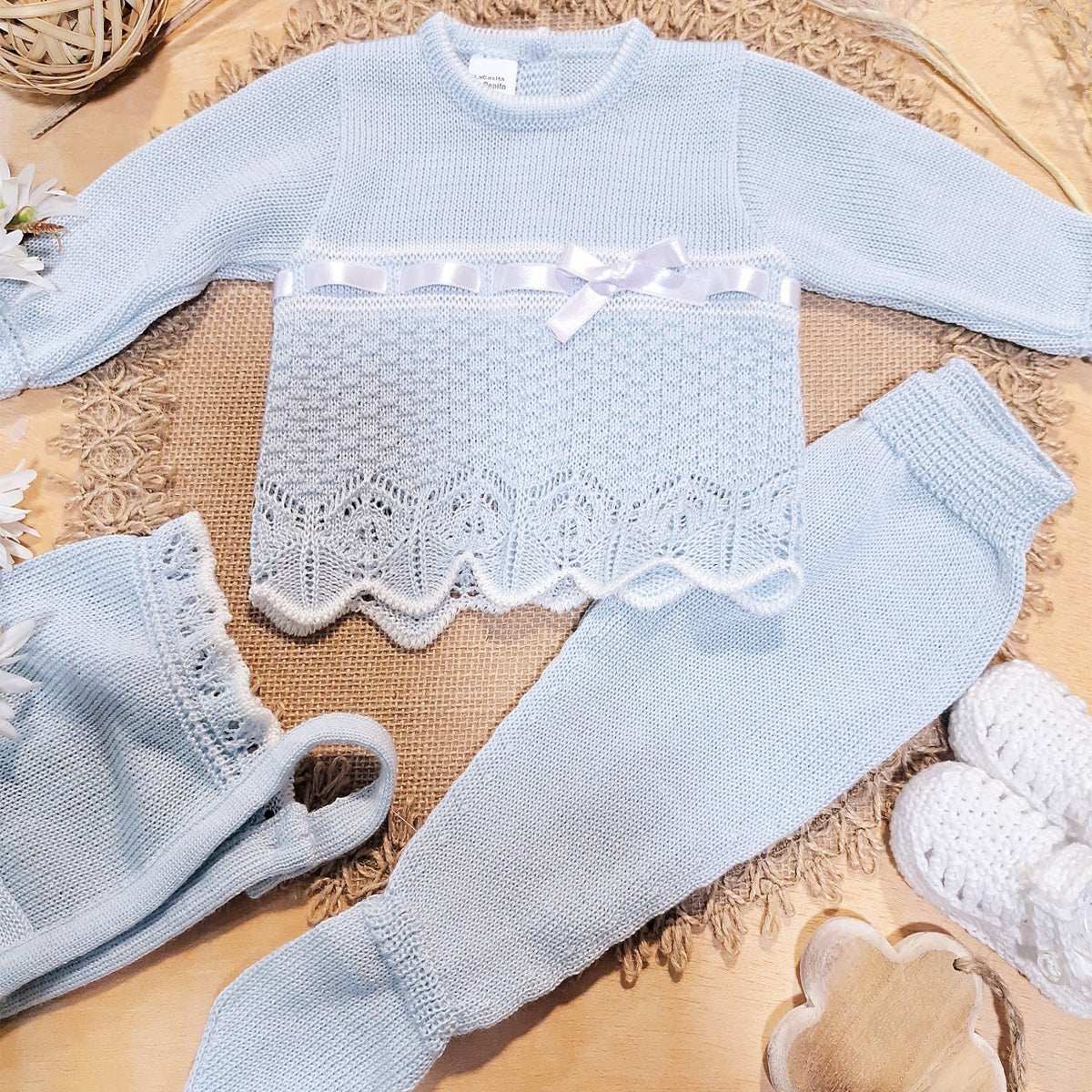 Conjunto 3 piezas celeste (0 a 3 meses)