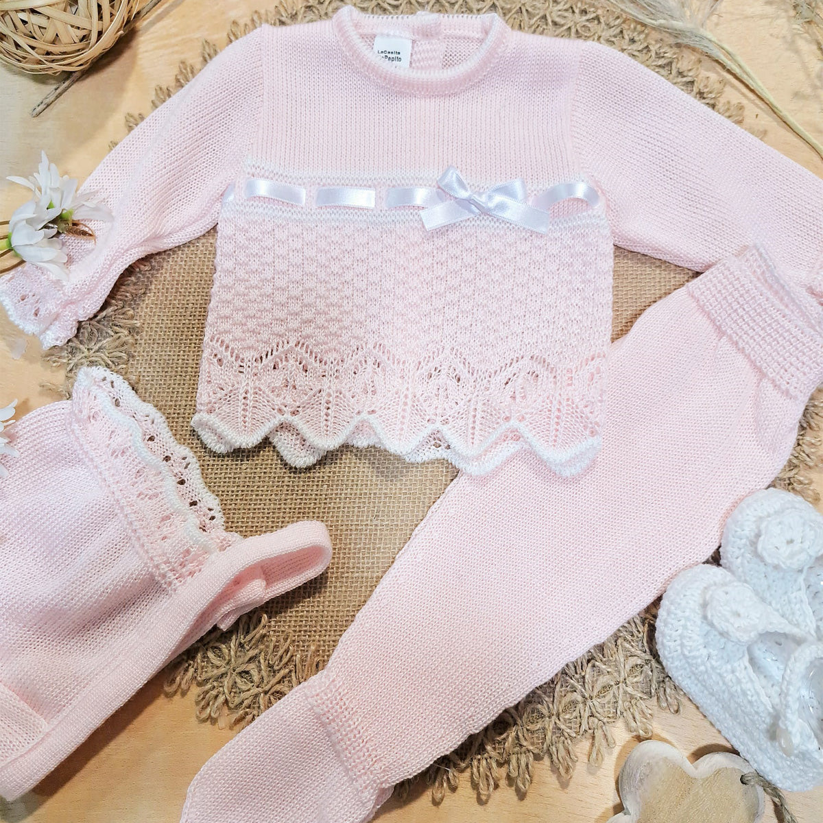 Conjunto 3 piezas rosa (0 a 3 meses)