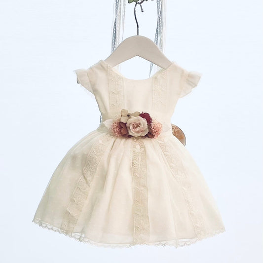 Vestido Cristianar Crudo (3 a 36 meses)