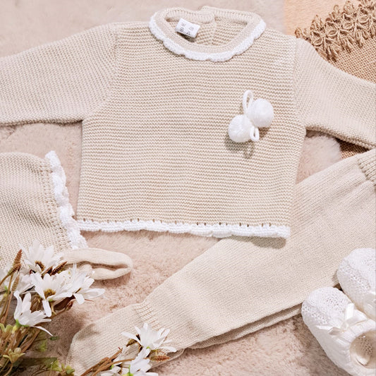 Conjunto 3 piezas arena (0 a 3 meses)