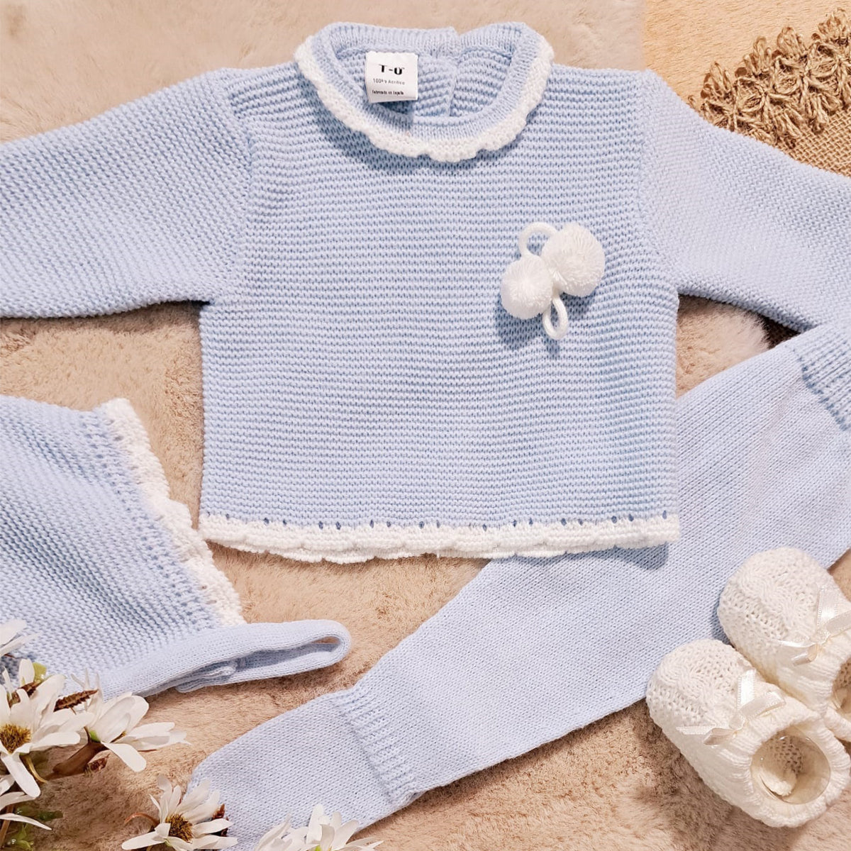 Conjunto 3 piezas celeste (0 a 3 meses)
