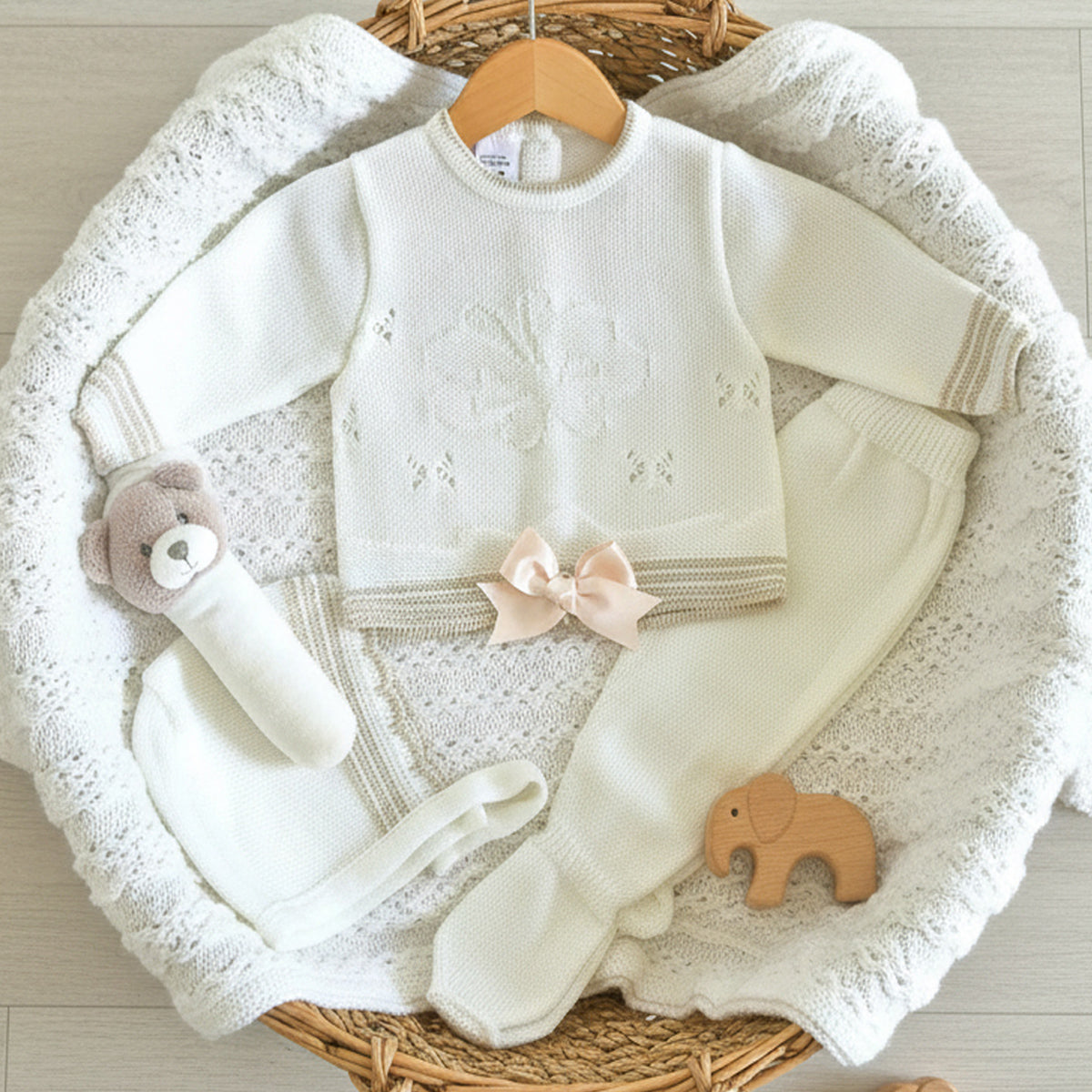 Conjunto crudo 3 piezas (0 a 3 meses)