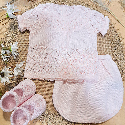 Conjunto de 2 piezas rosa (0 a 6 meses)