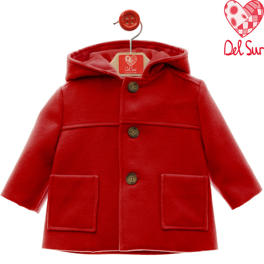 Trenca de paño rojo (12-36 meses)