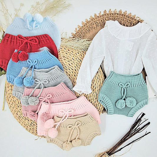 Braga/ Cubrepañal Punto Borla (1 a 12 meses)