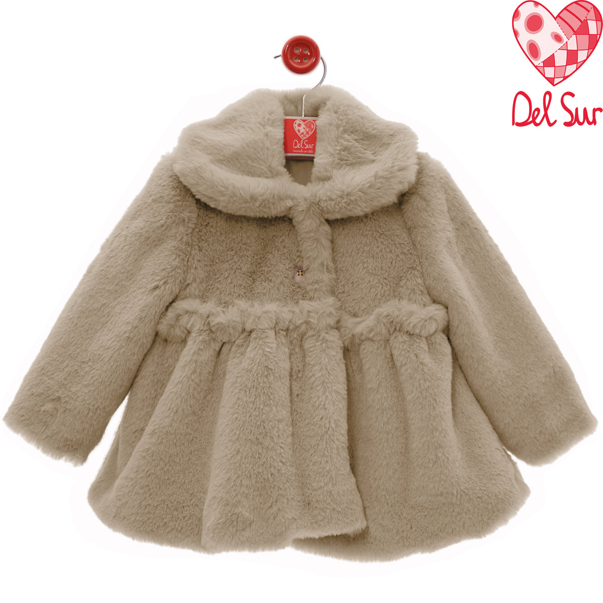 Abrigo de pelo beige (2 a 10 años)