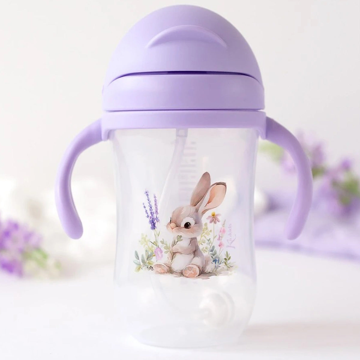 Taza con pajita Conejitos